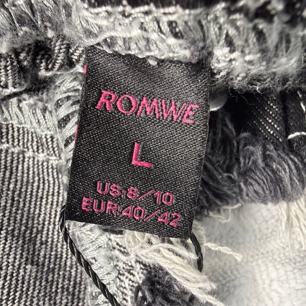 NWT ROMWE Hippie Fringe Cami Top Womens Large Denim Backless Metal Decor Y2K - Picture 5 of 6